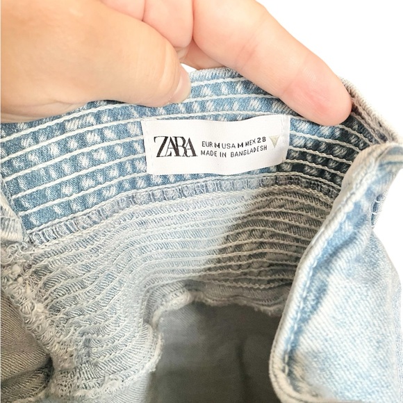 🌟3 For $15 SALE🌟ZARA Denim Spaghetti Strap Mini Jumper Dress - Picture 6 of 7